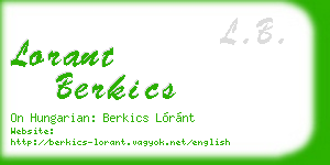 lorant berkics business card