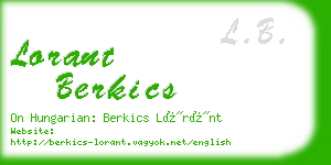 lorant berkics business card